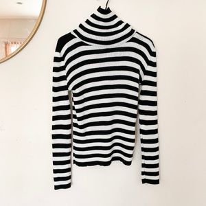 Striped turtle neck sweater